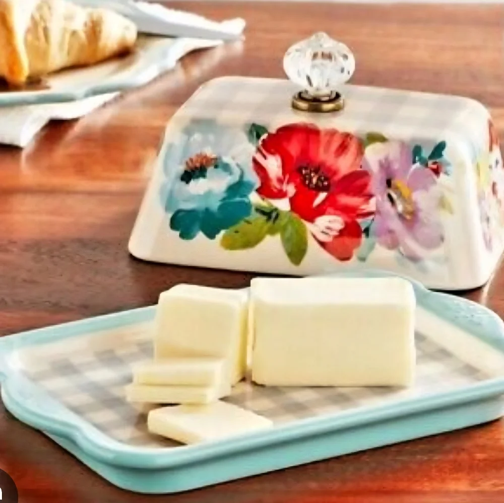 The Pioneer Woman Sweet Romance Ceramic Floral Butter Dish - Picture 2 of 6